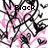 Animated icon with pink and black abstract shapes and text reading 'Black & Pink Rock!' on a white background.