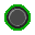 Six circular pixelated icons arranged in two of three, each with green outer rings and varying inner gray and black rings on a gray background