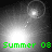 Four grayscale display a bright light source with green text reading 'Summer 08' across the bottom, showing subtle animation changes in brightness and position