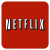 Red square icon with pixelated white text reading NETFLIX in a bold sans-serif font, each letter outlined in black, set against a solid red background.