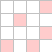white, pink, and light blue squares arranged in a layout with gray borders between