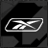 Pixelated grayscale icon with a white outlined rectangular frame containing an X symbol, set against dark background shapes.