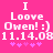 Pixelated text on a bright pink background with repeated phrases and date stamps, featuring small purple star symbols at the bottom.