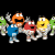 Pixelated cartoon characters on left, green text logo on right in a contact sheet layout.