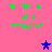 Green text 'dylanL43 luvs twilight' on pink background with blue and purple star icons.