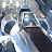 A 48x48 pixel animated contact sheet showing two frames of a Battlestar Galactica-themed buddy icon with a Cylon robot and spaceship against a starry background.