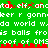 Green background with white pixelated text and red pixelated accents, repeating phrases and partial words in a static layout.