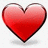 A pixelated red heart shape with a gradient fill, dark outline, and subtle shadow on white background.