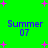 Green background with pink plus signs and blue text reading 'Summer 07' in four identical quadrants.