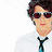 Pixelated image of a person in sunglasses and tie with blue text expressing admiration for 'Nick' on white background.
