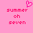 Pixelated pink background with a heart symbol above text reading 'summer oh seven' in two identical