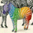 A rainbow-colored horse stands in front of a grayscale zebra, with purple text on an orange background reading "If you change FOR someone, you look like a poser. If you change BECASE OF someone, you're in love.".