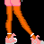 A 4x4 contact sheet of a pixelated animated icon showing a cartoon character's legs and buttocks in pink shorts with green explosion effects, text reading "Big Bang theory" at the bottom.