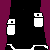 Pixel art contact sheet showing three muscular male characters in white tank tops with black pants, each displayed across multiple frames with varying headgear and poses against a purple background.