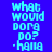 Blue background with light blue text reading "what would dora do? -halla" and green rectangular blocks in various positions.