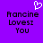 Purple background with pixelated text reading 'Francine Lovesi You' and a white pixelated heart symbol above the text.