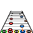 Pixelated animation of a pyramid-shaped structure with horizontal stripes and colored blocks at base, showing sequential movement of orange block across bottom
