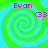 Four identical spiral patterns with alternating green and cyan colors, each displaying 'Evon' text in pink at top-left and 'C35' or 'C33' in pink at top-right.