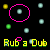 Pixelated graphic with repeating text and colorful shapes on black background, animated by shifting positions of elements.