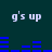 Dark teal background with white text 'g's up' repeated four times and blue horizontal bar graphs below each text instance.