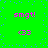 Green background with scattered blue dots, pink text "smgt!" and pixelated symbols below it in a