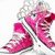 Four distinct shoe images arranged in a , each with overlaid text and color variations