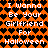 Pixelated orange background with black and brown heart patterns, displaying repeated white text "I Wanna Be Your Girlfriend For Halloween" in two vertical