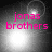 Four- of grayscale images with pink text 'jonas brothers' over bright light effects, each showing a different light position