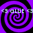 Four identical purple and black spiral patterns arranged in a with white text reading '<S aLUE <S' overlaid on each spiral