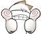 Animated cartoon character with brown hair, white face, and red spiral marks on ears; mouth alternates between -like teeth and a straight line
