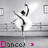 A grayscale animated sequence shows a dancer in mid-pose with arms raised, accompanied by pink 'Dance!' text and varying punctuation marks.