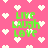 Pixelated green text 'LIVE LAUGH LOVE' appears over a pink background with scattered white heart shapes, animated to shift position across frames.