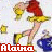 Pixelated anime-style character in red top and yellow skirt with blue shoes, shown from legs up to waist across with text "Alaina" below each frame