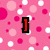 Pink polka-dot background with red text reading 'I LOVE CAMERON' in bold, outlined letters.