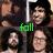 pixelated character images with green text overlays changing across frames