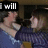 Animated sequence showing two people in blue clothing with text overlays changing across frames.