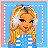A 3x3 contact sheet of a pixel art animated icon featuring a cartoon character and text about snowflakes, kisses, and blowing a dozen.
