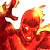Animated pixel art of a red-skinned figure with glowing eyes and fiery hair against white background, next to green text reading 'Original Icons .com'