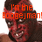 A four- shows a person with red face paint and dark hair, each displaying different orange text overlays