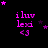 A black background displays pink text "iluv lexi <3" with scattered pink and purple stars, where star positions shift across frames.