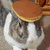 A four- pixelated image with a bunny holding a pancake and a moose in red clothing, paired with text about giving animals pancakes or muffins