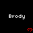 Pixelated text 'Brody' appears in white on black background with red heart symbols below each instance.