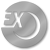 Gray circular icon with white stylized text and curved lines on a gradient background.