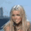 A blonde woman with long hair appears in four showing subtle facial expression changes against a light blue background