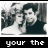 Animated contact sheet of a black-and-white cartoon couple with changing text overlays across five frames, displayed in a 3x2 grid layout.