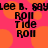 Pixelated text on a pink and orange background with repeated 'Lee B. Raylee' and 'Roll Tide Roll' phrases.
