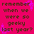 A static image with a bright pink background displays repeated text in dark brown pixelated font, accompanied by small purple square shapes scattered across the surface.