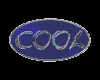 Animated sequence of oval-shaped blue icons with silver 'COOL' text, showing rotation and size variations against black background.