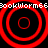 Four red concentric circles arranged in a on black background with repeating white text "Bookworm66" across top and bottom edges