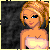 Pixelated character with blonde hair in a bun wearing a strapless white top against a dark background, with vertical purple text reading "SWEETIE" on the right side.